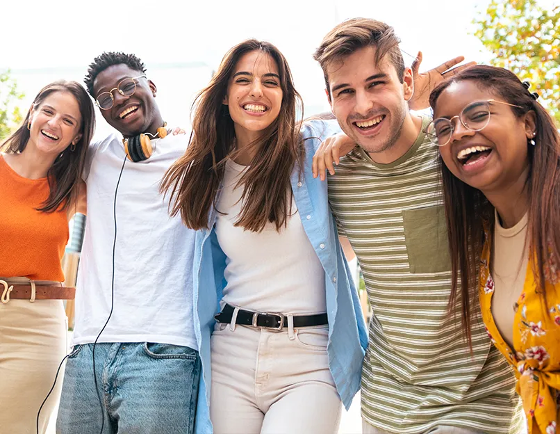 diverse young adults