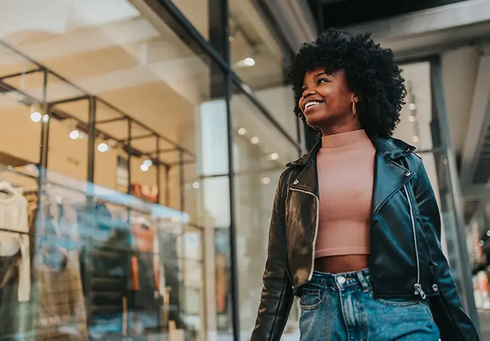 young women window shopping